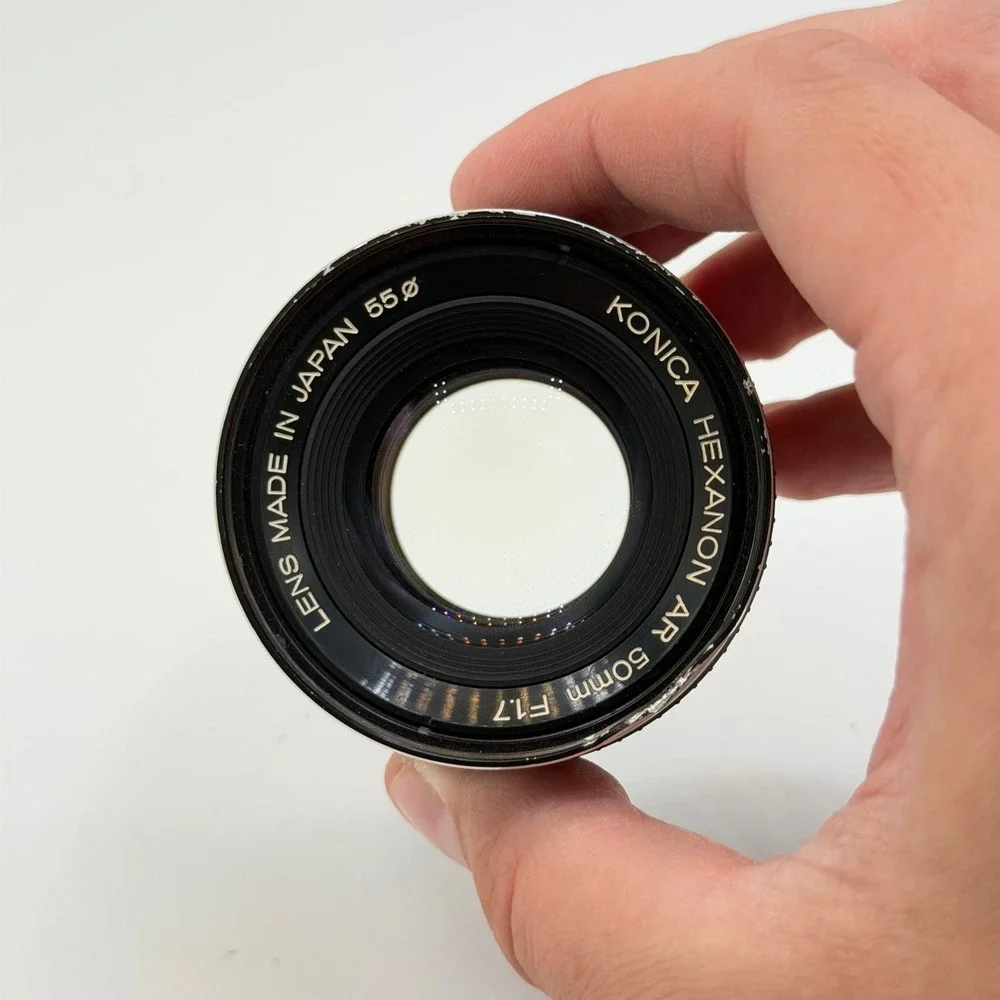 Konica Hexanon AR 50mm f1.7 Vintage Prime Manual Focus Lens Japan 55mm Filter